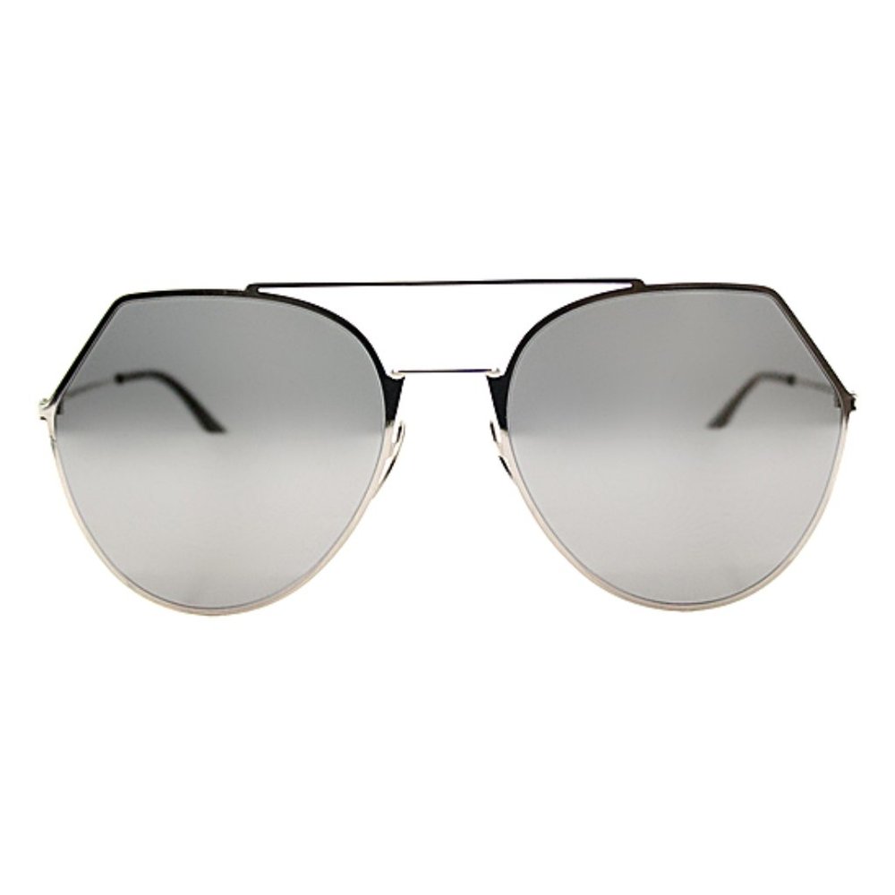 Fendi Black and Silver Geometric Aviator Sunglasses